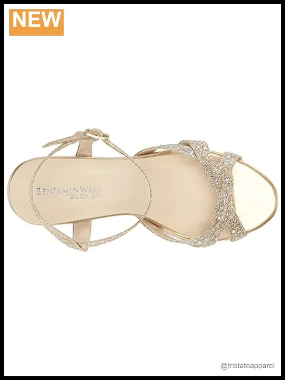 Platform Wedge Sandal with Ankle Strap & Jewel Embellishment, Block Heel
